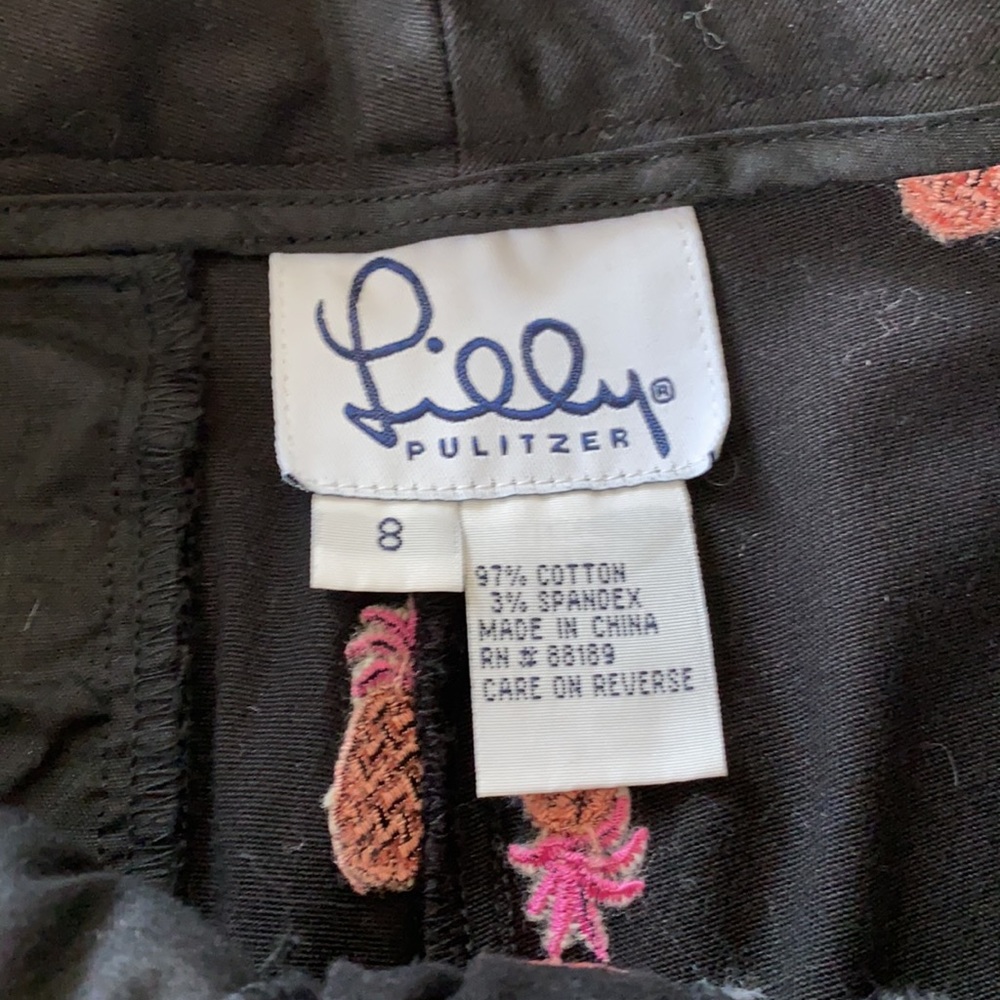 Lilly Pulitzer 10” high rise vintage y2k 90’s crop pants pineapple crawfish 8 - Picture 2 of 11